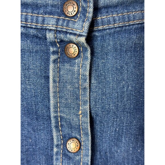 1980s vintage denim skirt with snap front by Calvin Klein Size S - Picture 5 of 8